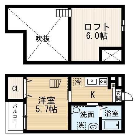 東枇杷島駅 徒歩8分 1階の物件間取画像